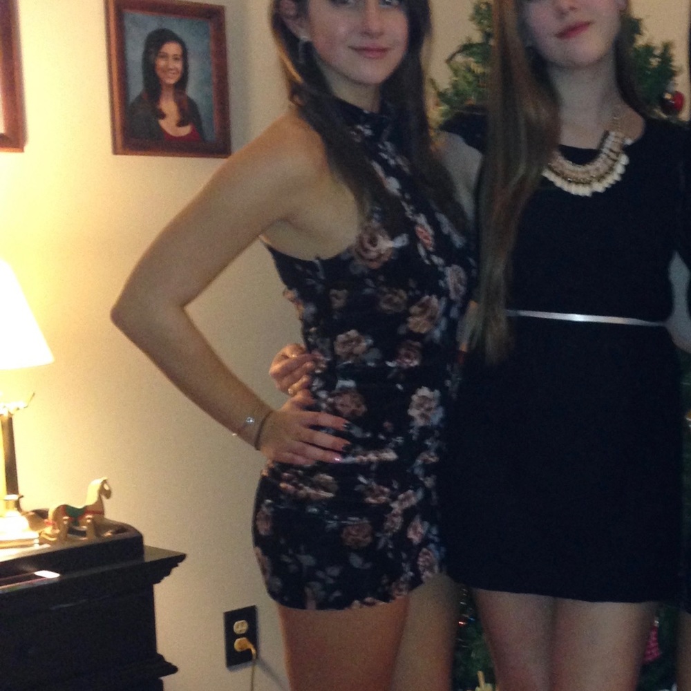 Forever 21 velvet high-neck dress